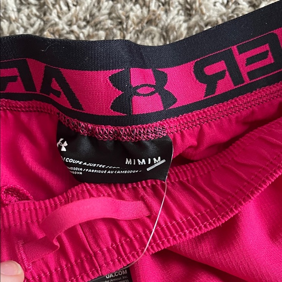 Under Armour Women's Vibrant Pink Athletic Shorts - Picture 3 of 3